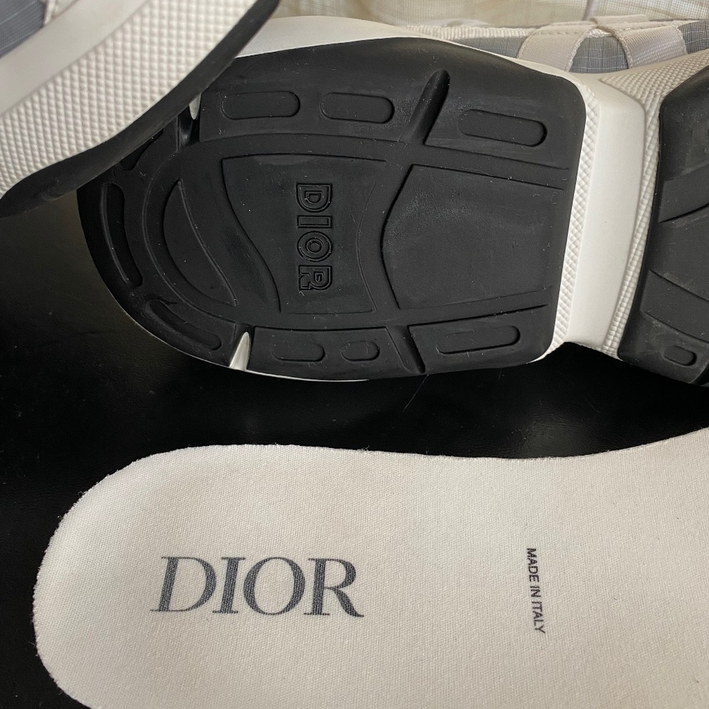 Christian Dior B24 RUNTEK 43-10 rubber shoes white grey black sneakers trainers - Picture 11 of 12